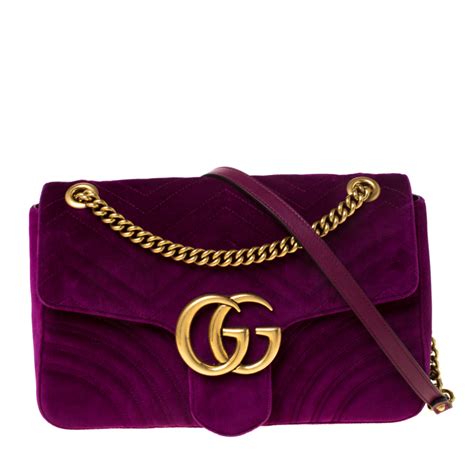 gucci purple velvet marmont bag|Gucci denim marmont bag.